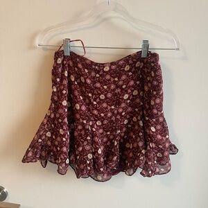 Dress Forum Floral Burgundy Skirt